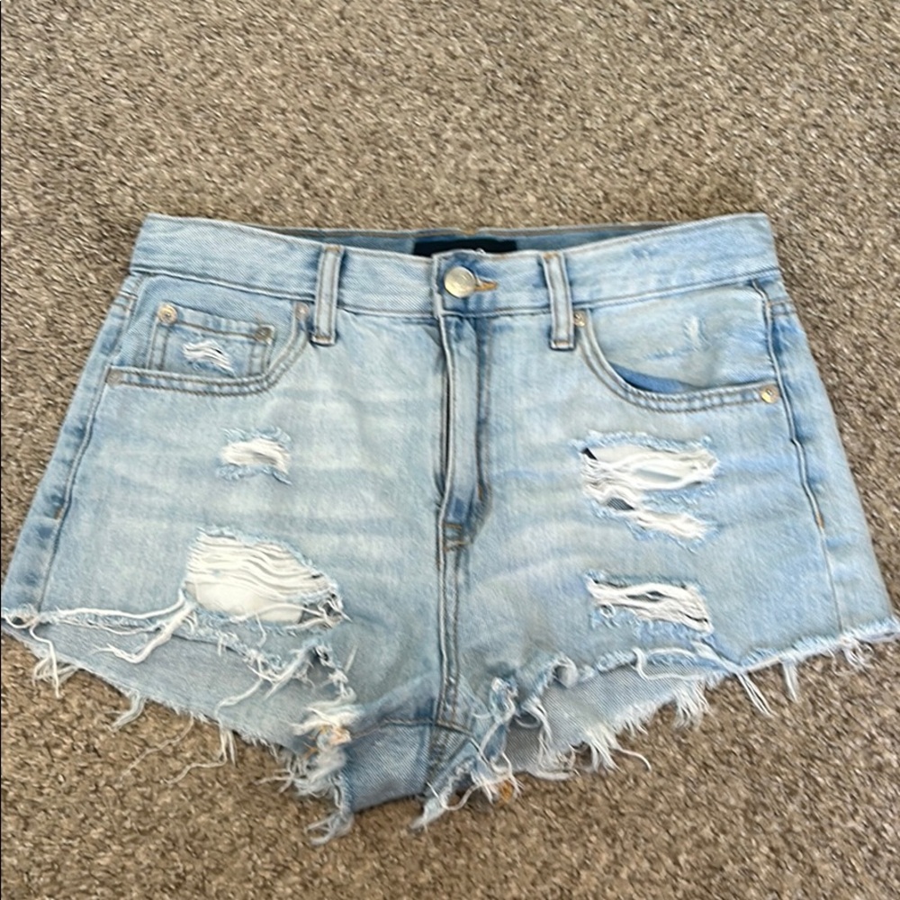 Aero high ride shorty denim shorts